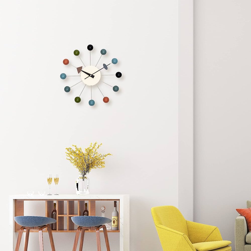 e Nelson ジョージネルソン Wallclocks Nelson Clock Wooden and Metal Analog Movement Ball Wall
